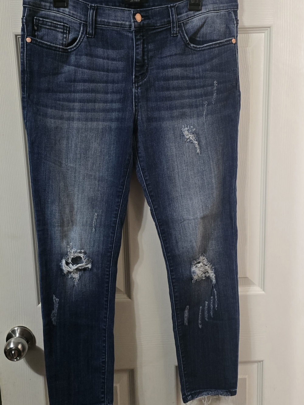 Judy Blue Dark Blue Distressed Skinny Jeans